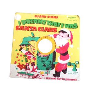 Vintage Lu Ann Simms 'I Just Can't Wait 'Til Christmas' 7 Inch LP/Record-GUC